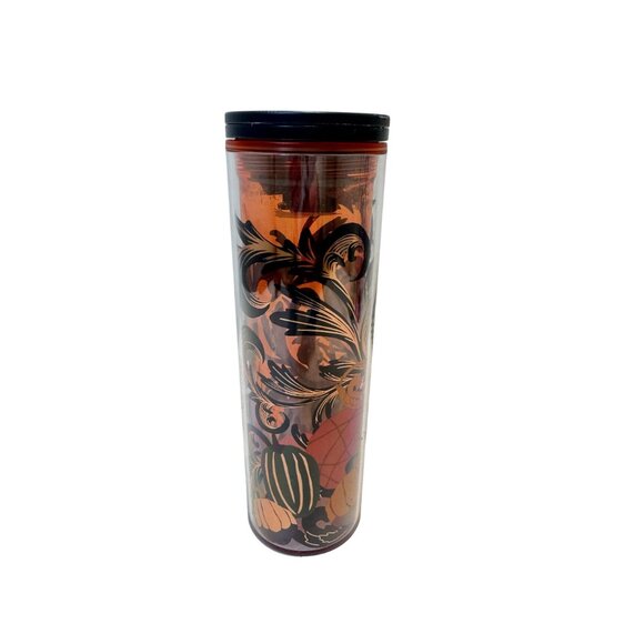 Starbucks Fall Harvest Tumbler Orange Black Cat And Pumpkins 16oz - Picture 2 of 5